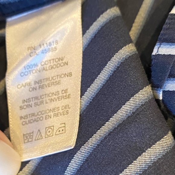 Michael Kors Men's Dress Shirt 100% Cotton Blue/White Size L - Picture 5 of 5